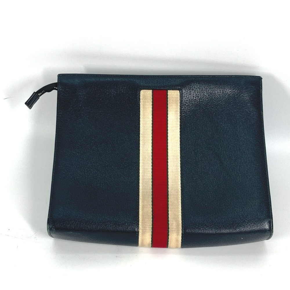 GUCCI Clutch Bag Web Stripe Logo Shoulder Clutch Leather Black - Picture 2 of 15